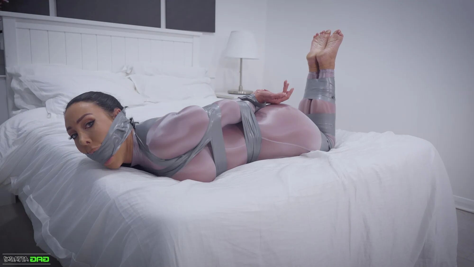 Mila - Catsuit Bondage Session Bound and Gagged - 17 Pics