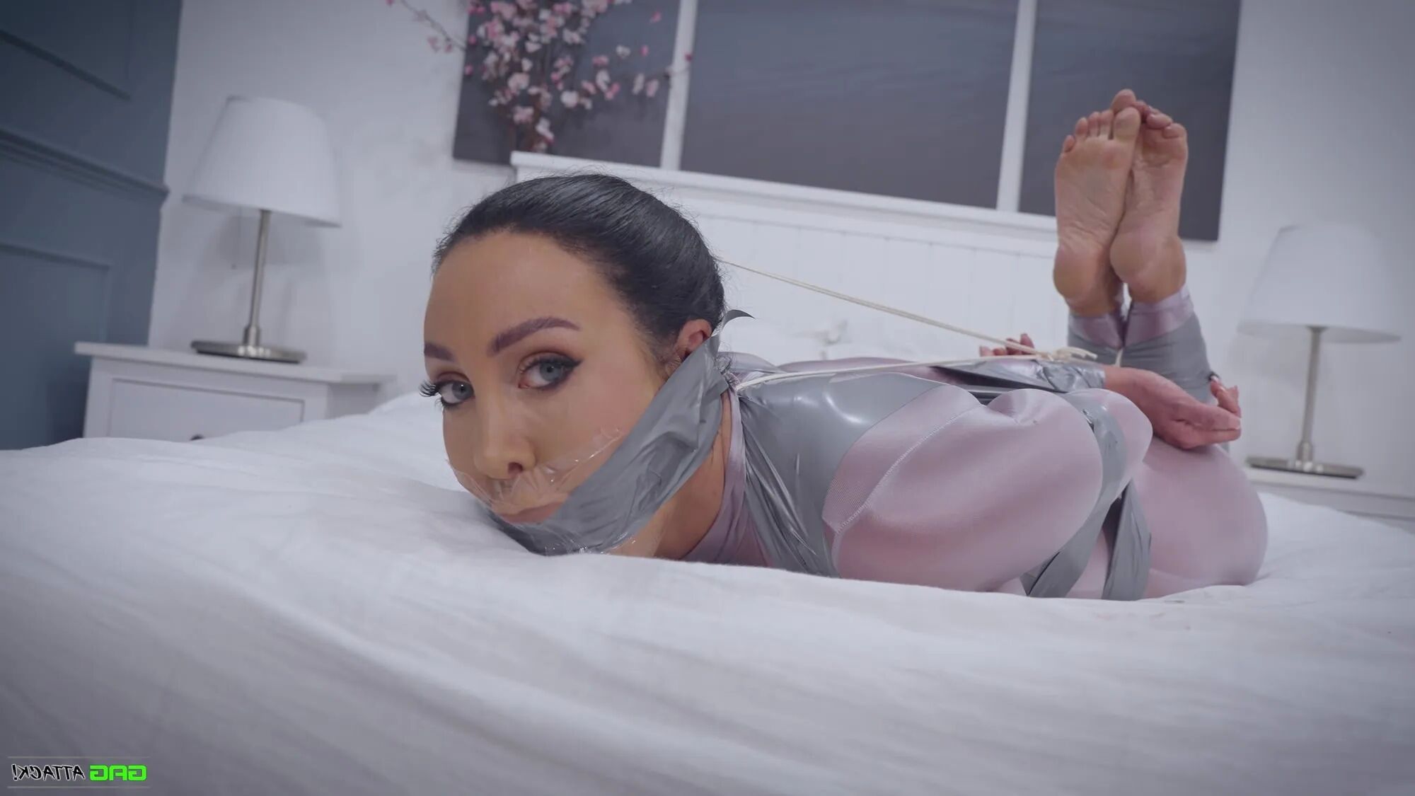 Mila - Catsuit Bondage Session Bound and Gagged - 17 Pics