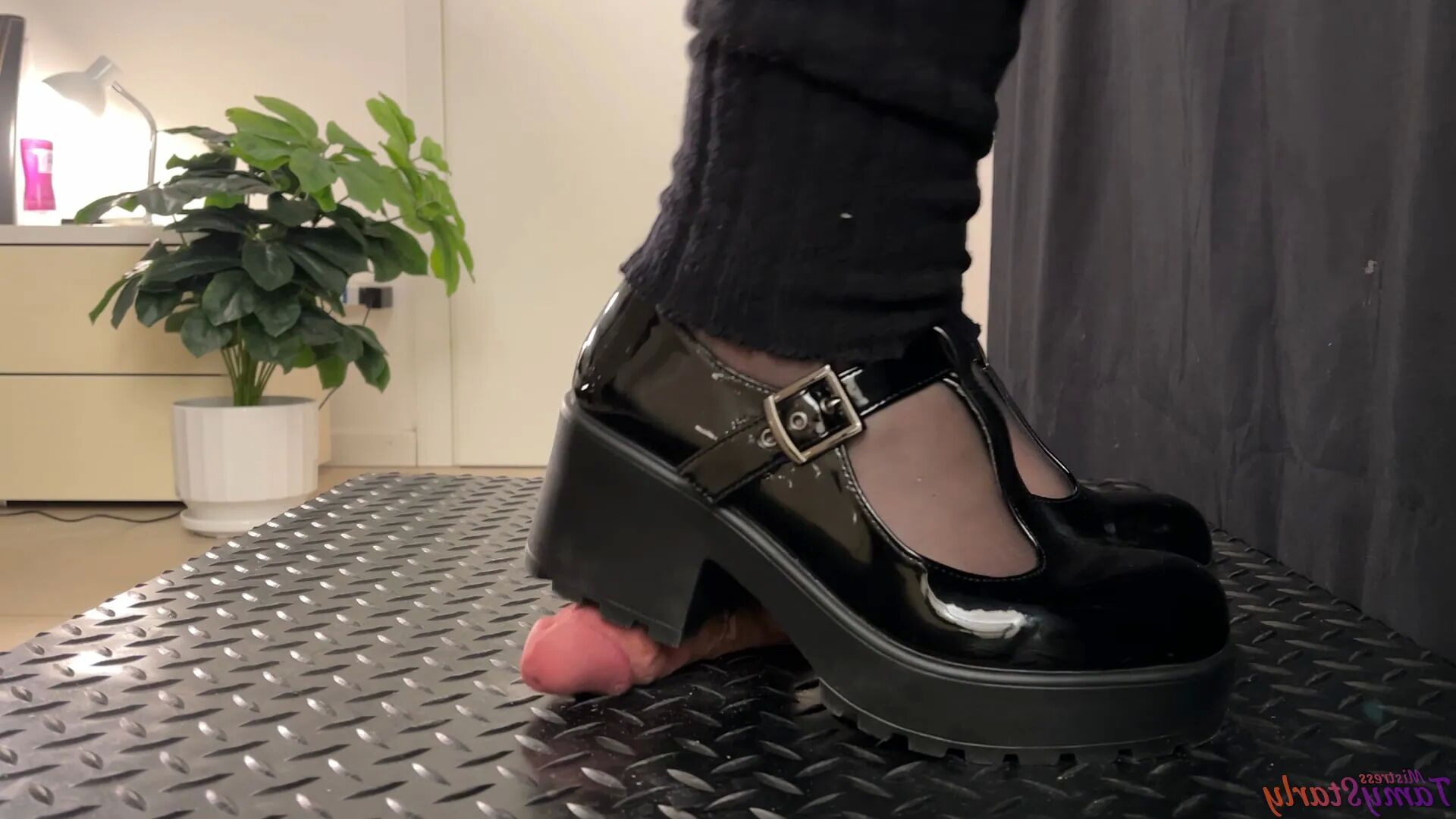 Painful CBT in Mary Jane Shoes - Bootjob, Shoejob - 15 Pics