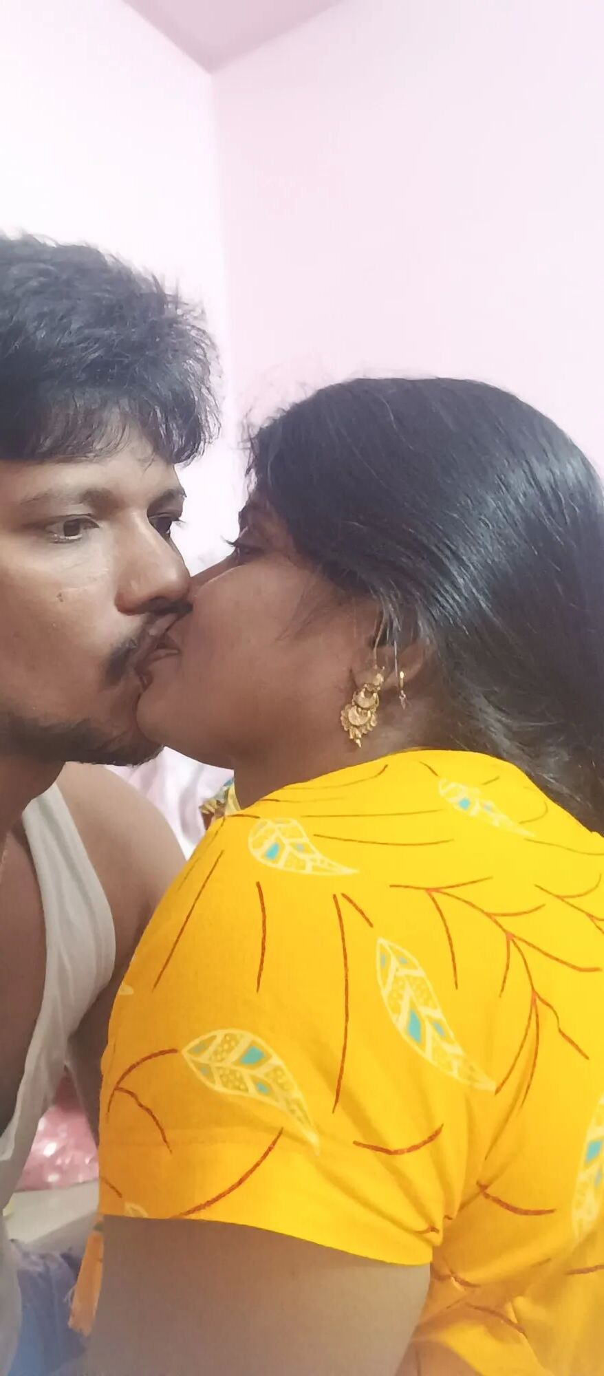 Indian wife and husband kissing - 7 Pics