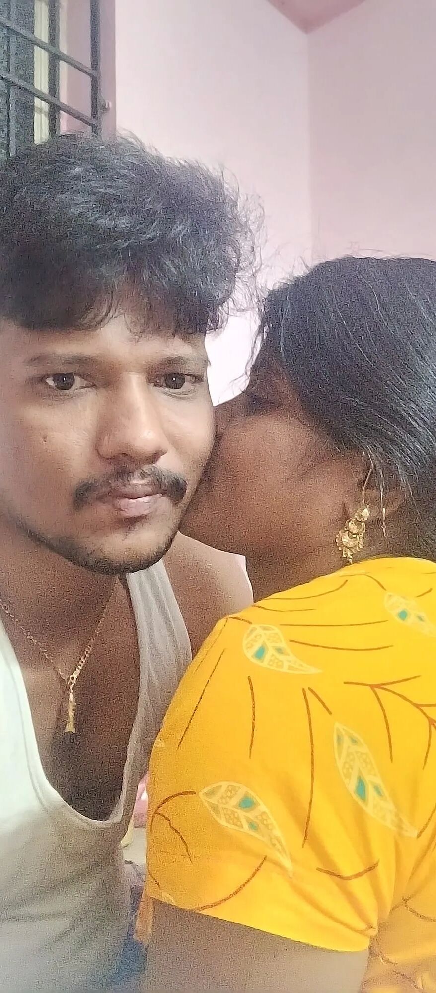 Indian wife and husband kissing - 7 Pics