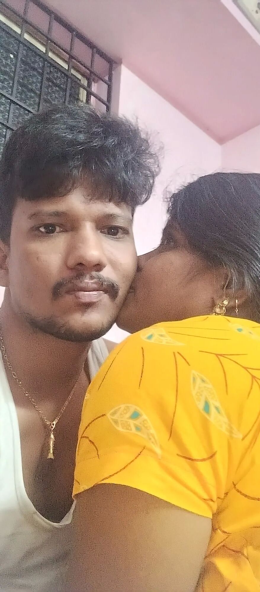Indian wife and husband kissing - 7 Pics
