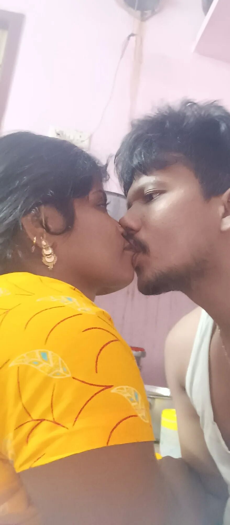 Indian wife and husband kissing - 7 Pics
