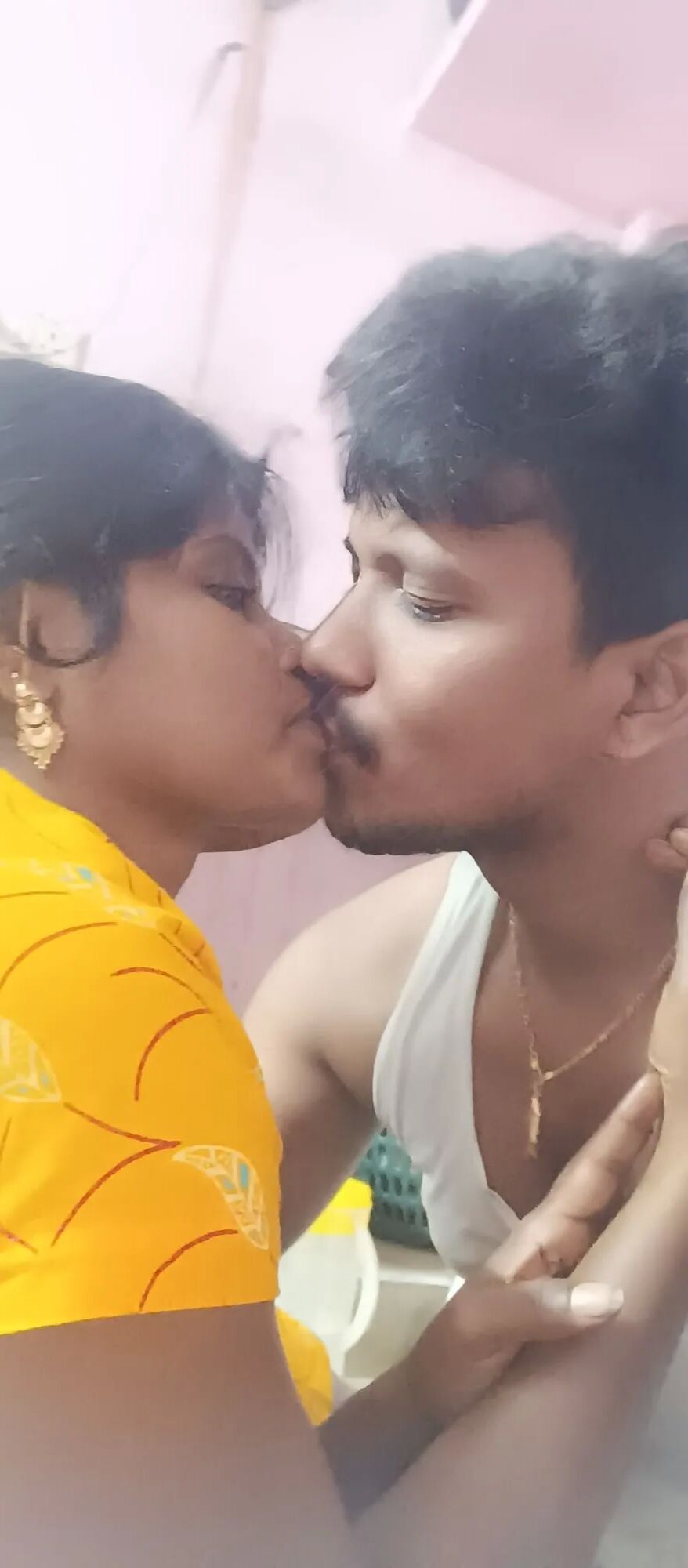 Indian wife and husband kissing - 7 Pics