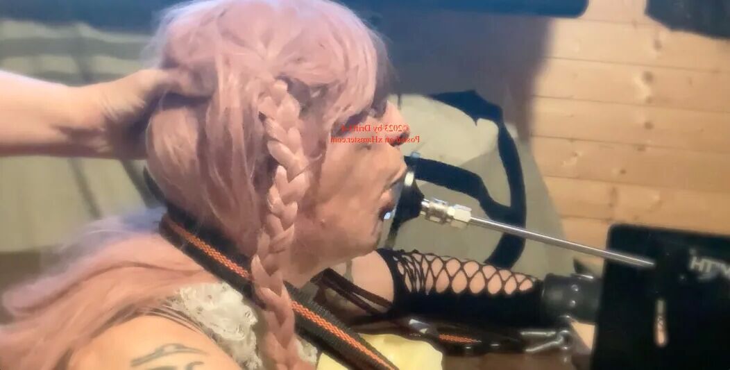 Deepthroat training with fucking machine 12-2023 - 13 Pics
