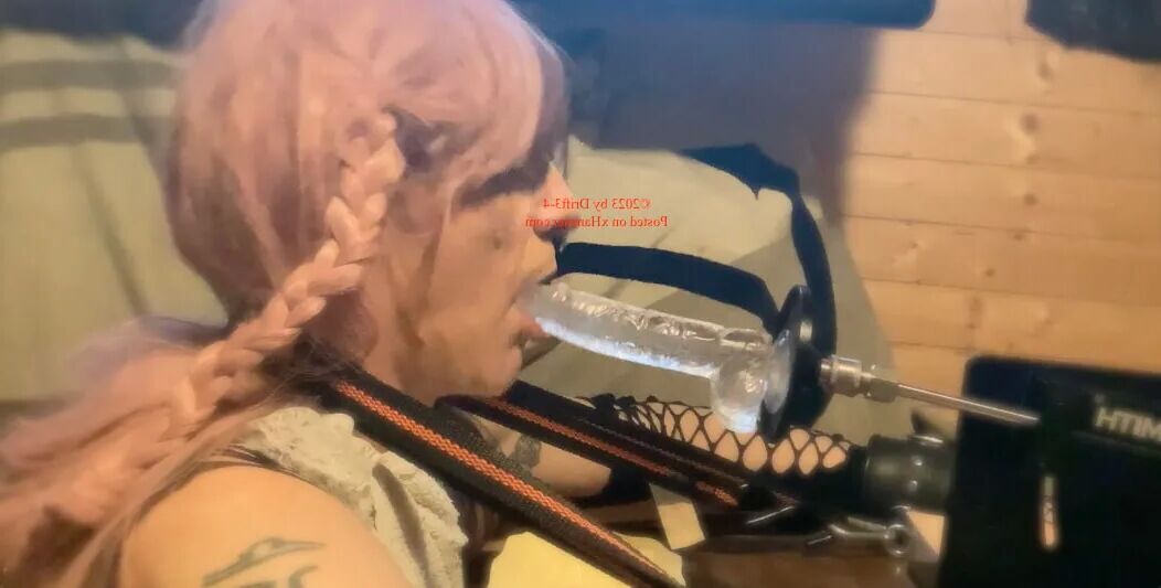 Deepthroat training with fucking machine 12-2023 - 13 Pics