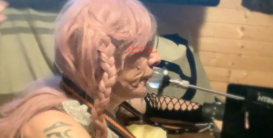 Deepthroat training with fucking machine 12-2023 - 13 Pics
