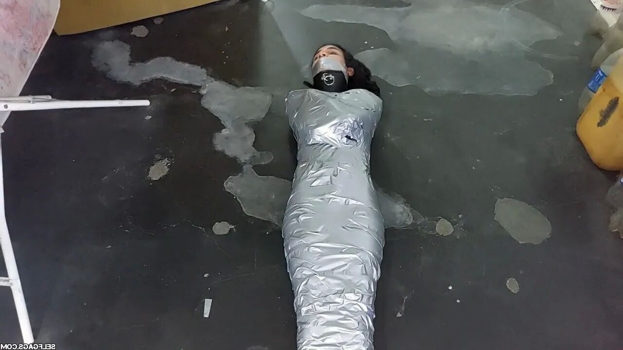 Panty Hooded Mummy Locked Up! - Selfgags - 34 Pics