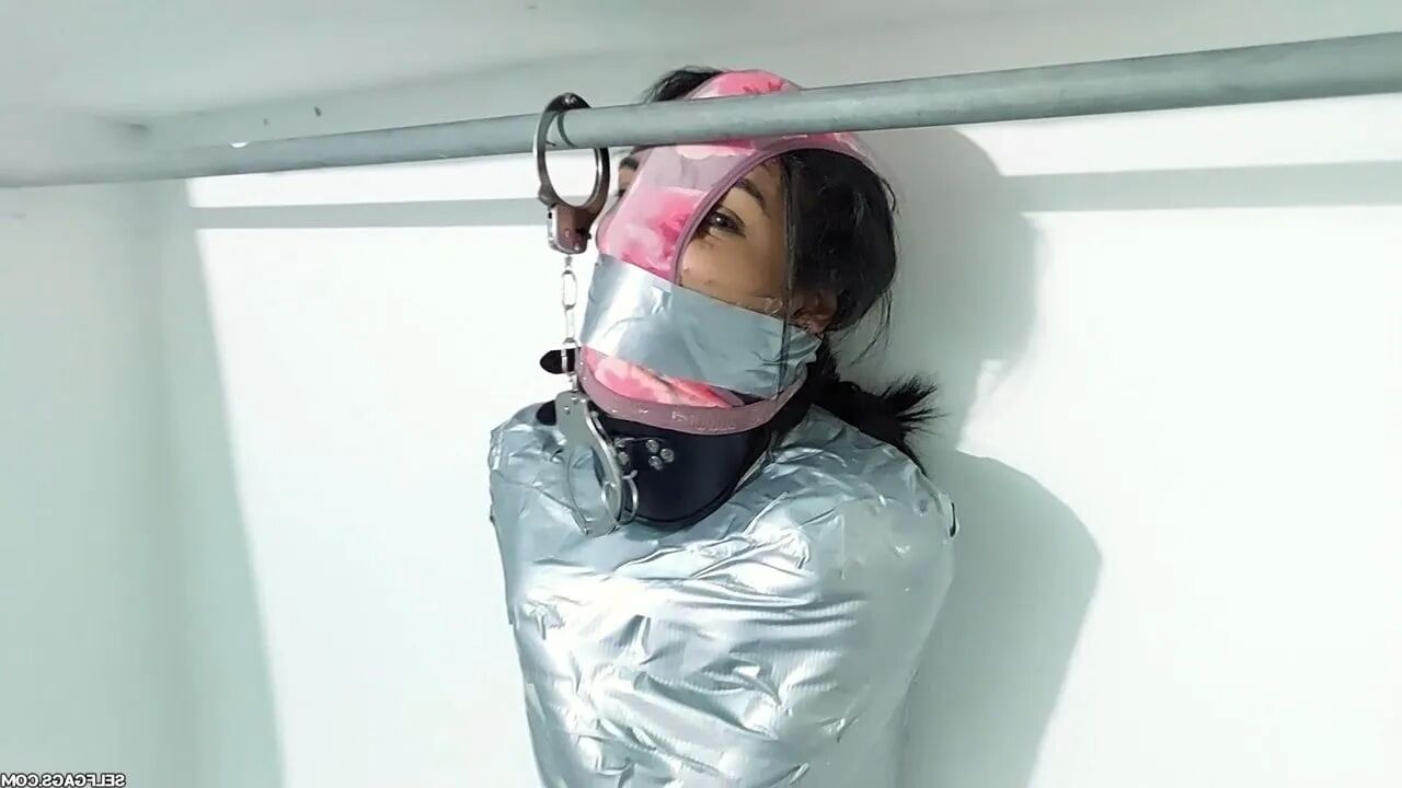 Panty Hooded Mummy Locked Up! - Selfgags - 34 Pics