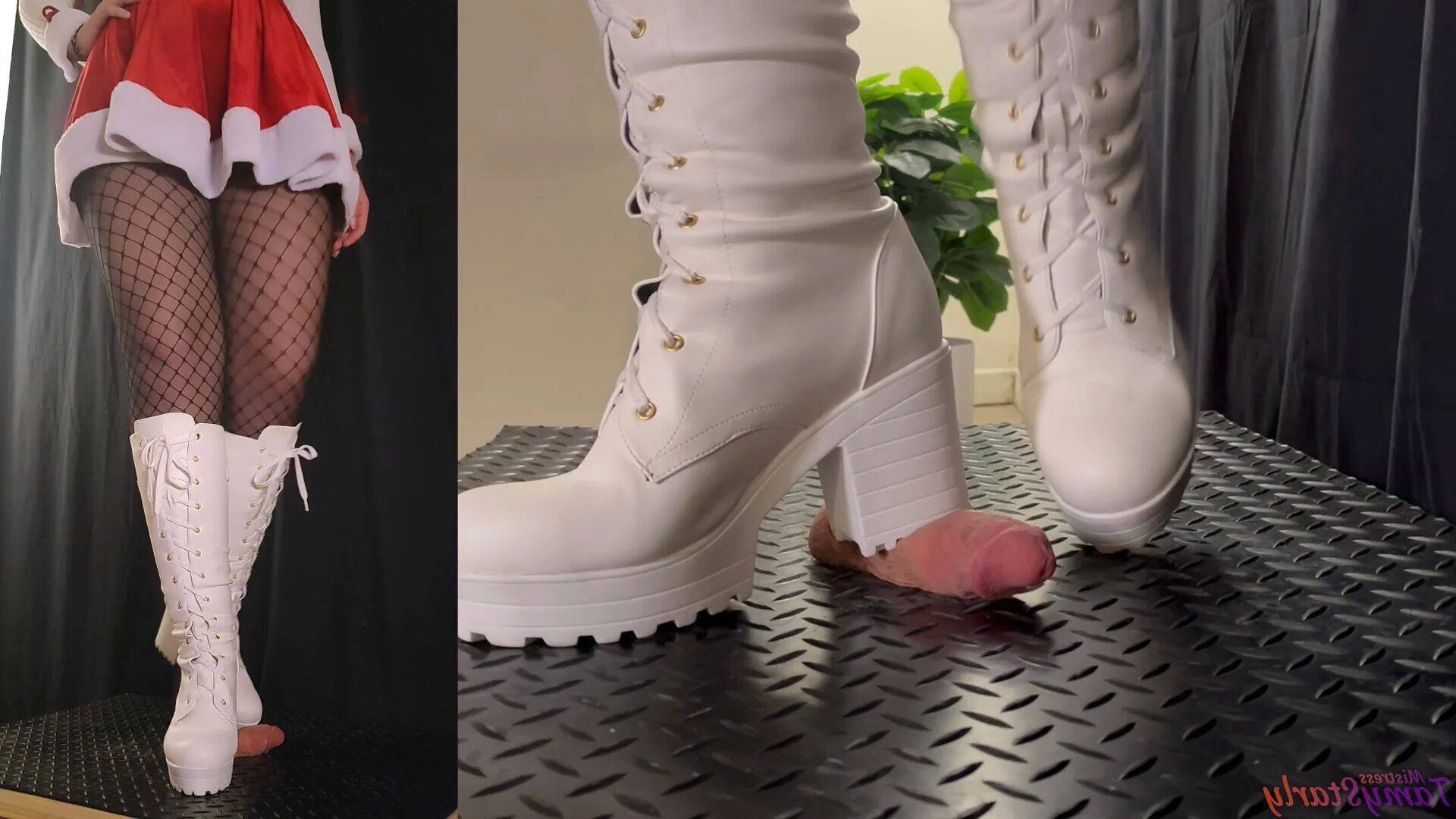Christmas Crush and Bootjob in White Boots - 12 Pics