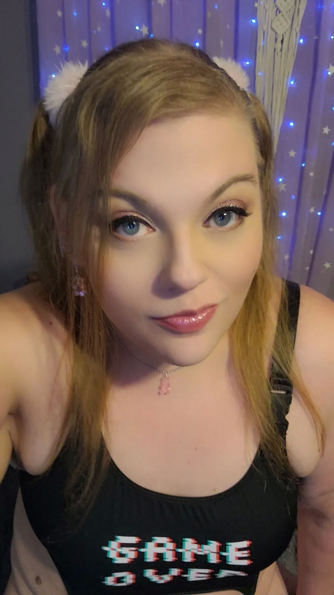 Cute chubby blonde in pigtails and gamer girl lingerie - 12 Pics