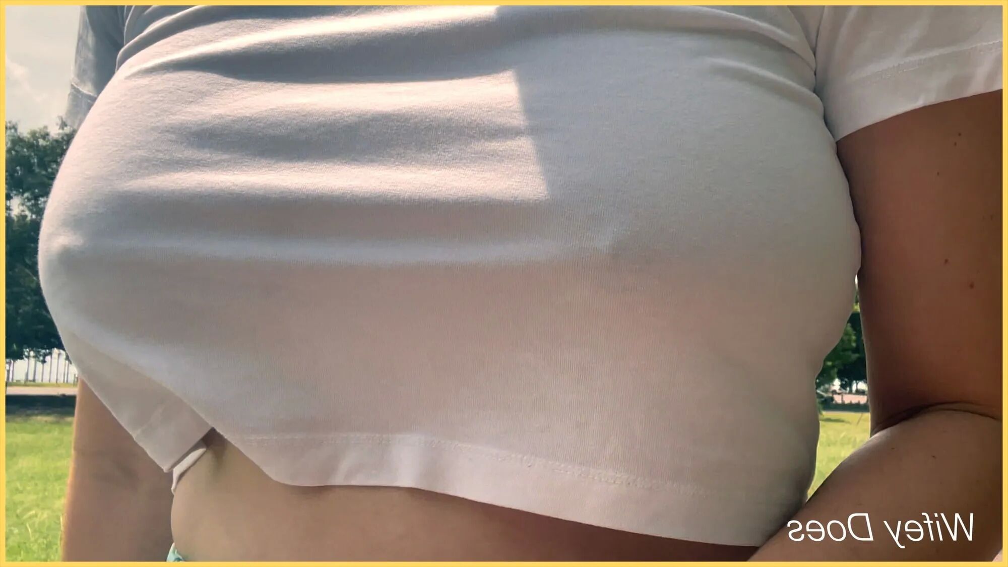 Wifey heads out for a braless public run - 16 Pics
