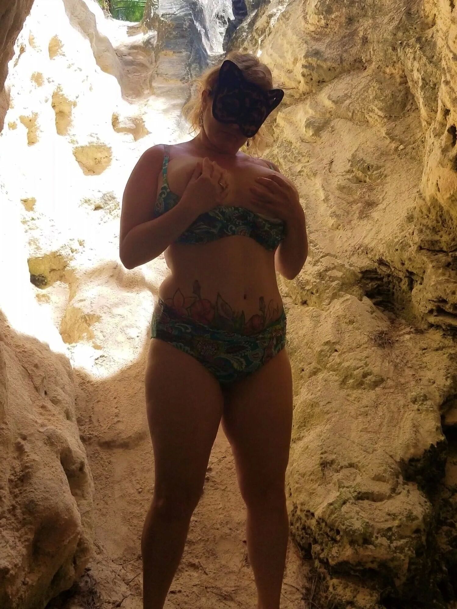 Voyeur MASSIVE TITTIES in a Cave Mistress Thursday Sneaks in - 17 Pics