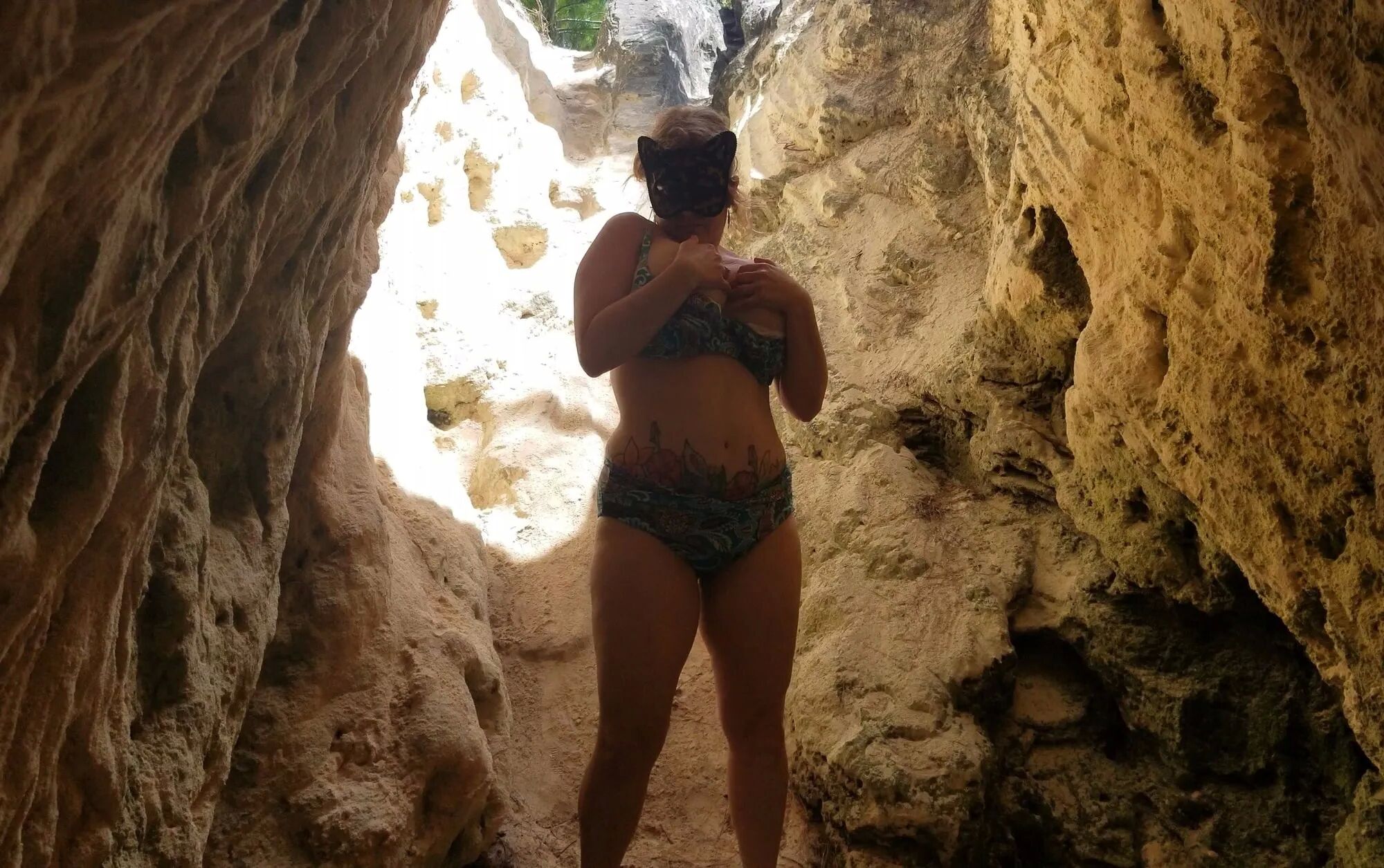 Voyeur MASSIVE TITTIES in a Cave Mistress Thursday Sneaks in - 17 Pics
