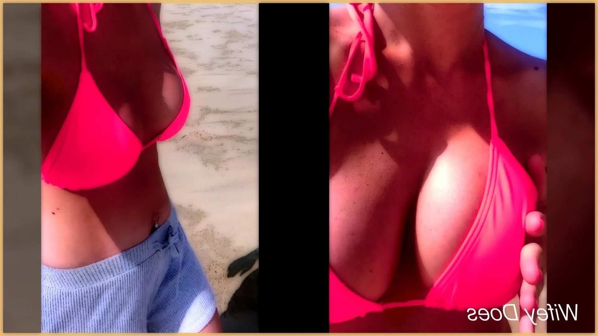 Wifey shows her hot pink bikini - 10 Pics