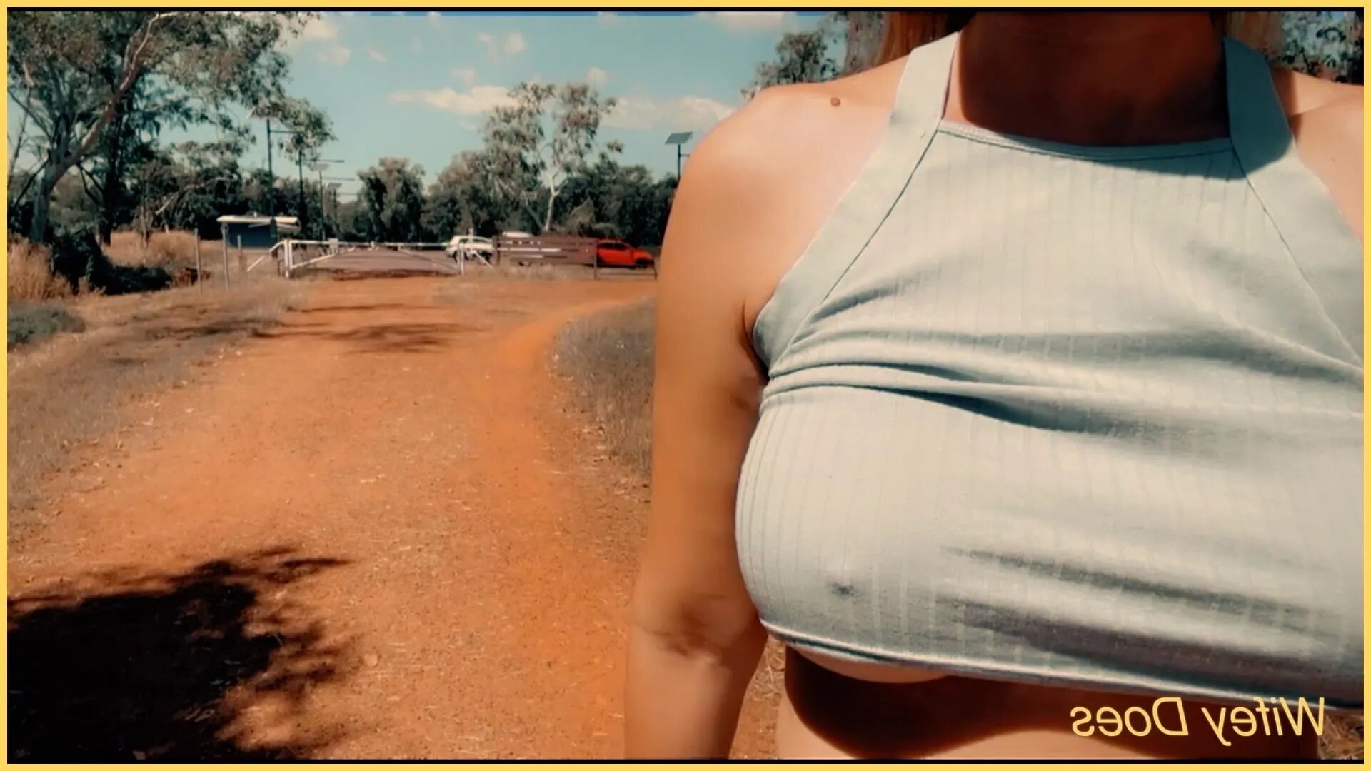 Wifey heads on hike braless and no panties - 12 Pics