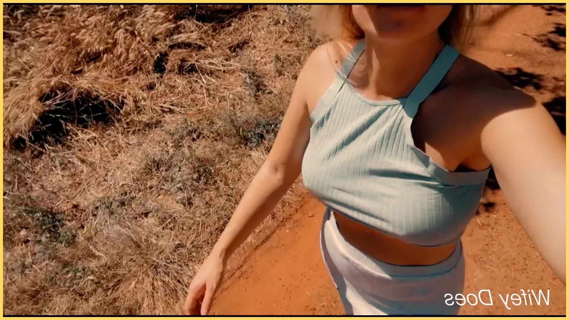 Wifey heads on hike braless and no panties - 12 Pics