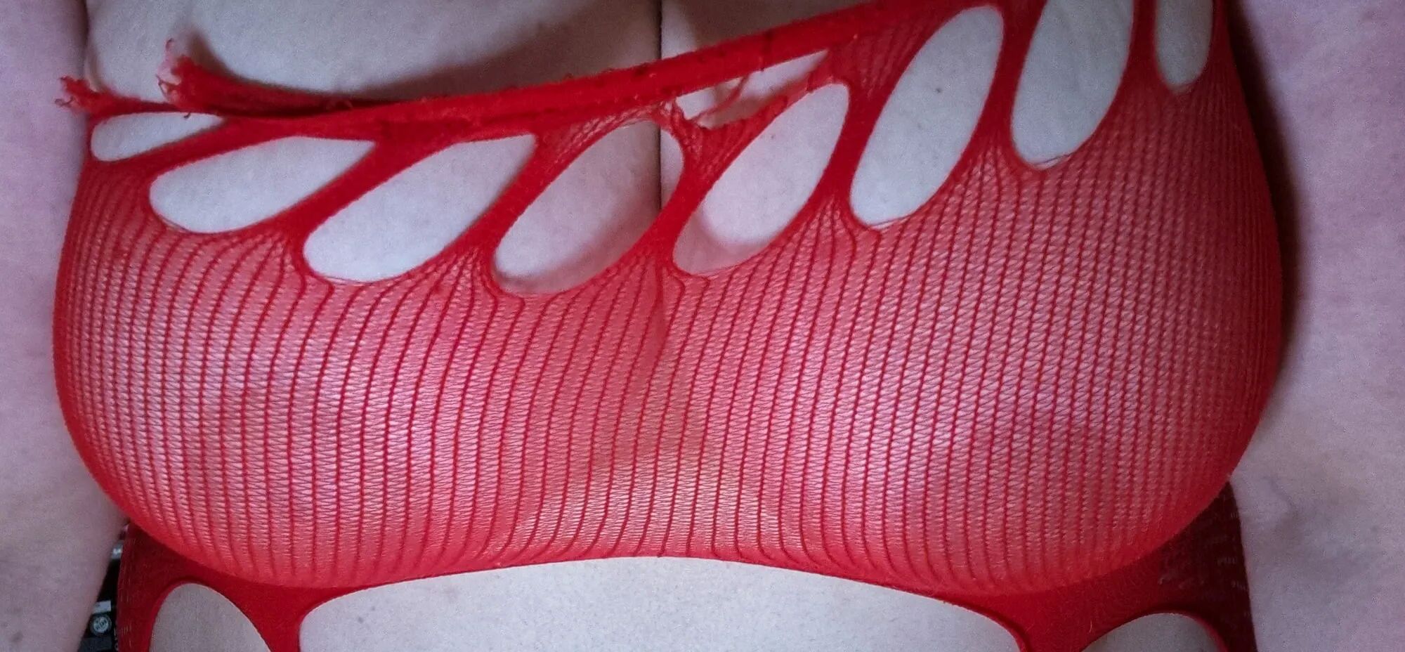 Red net body stockings - 7 Pics