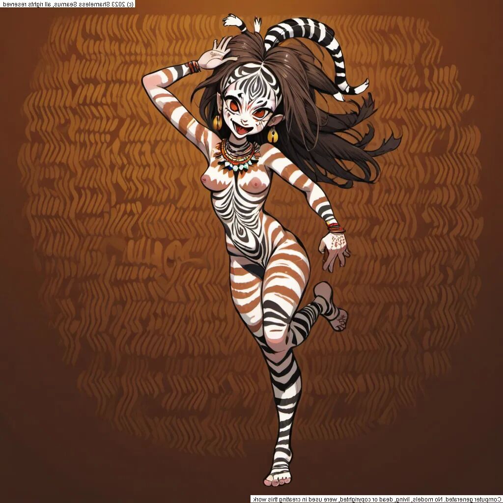 Zebra Girl - 49 Pics