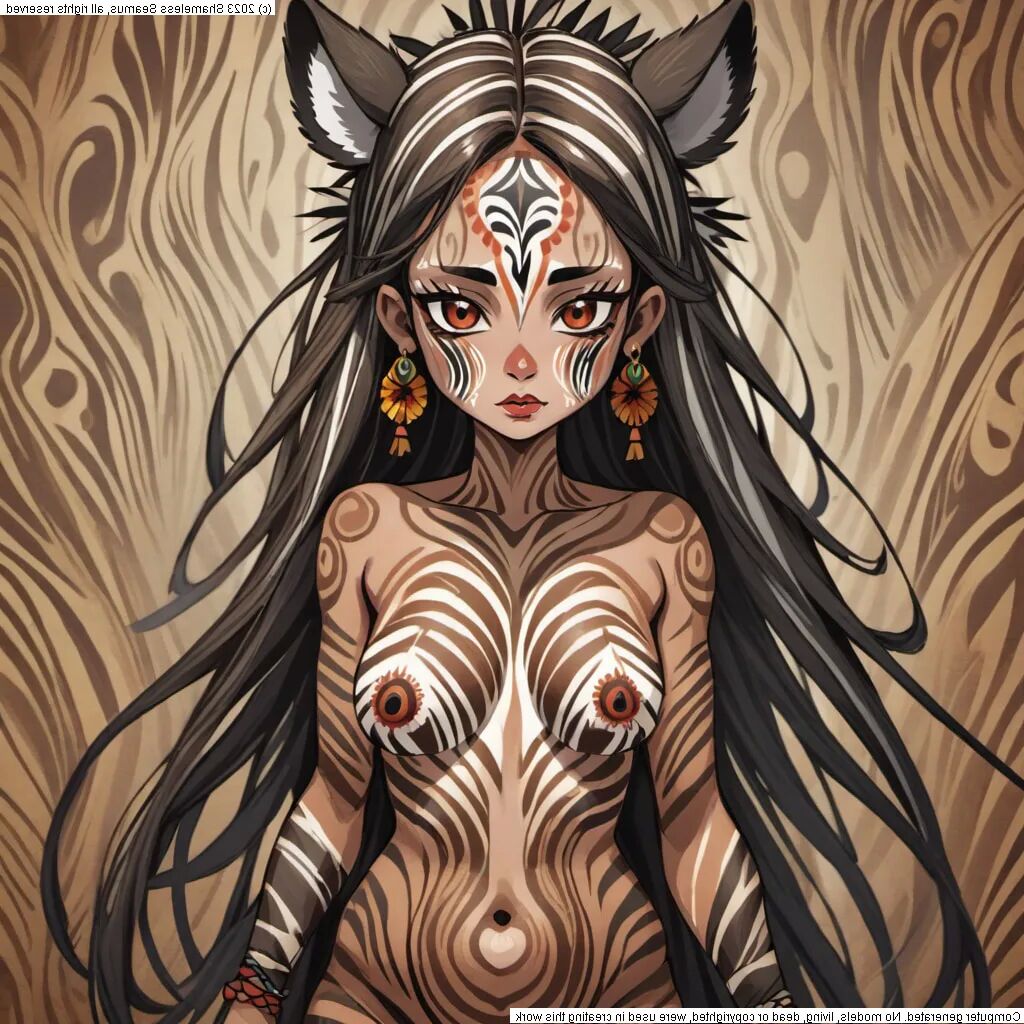 Zebra Girl - 49 Pics