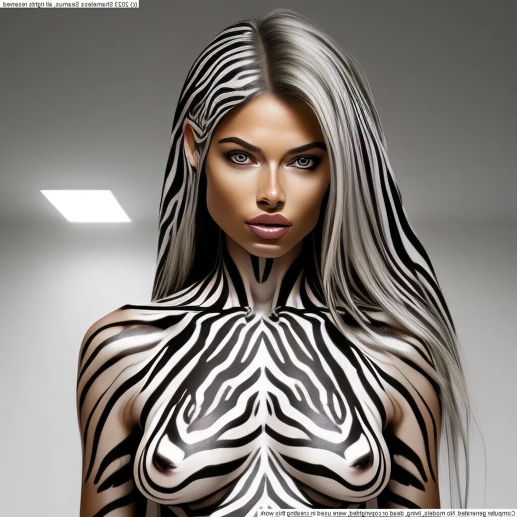 Zebra Girl - 49 Pics