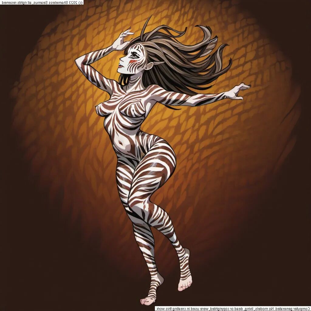 Zebra Girl - 49 Pics