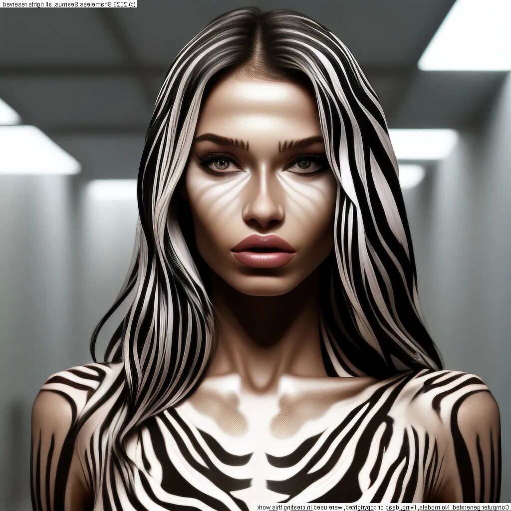 Zebra Girl - 49 Pics