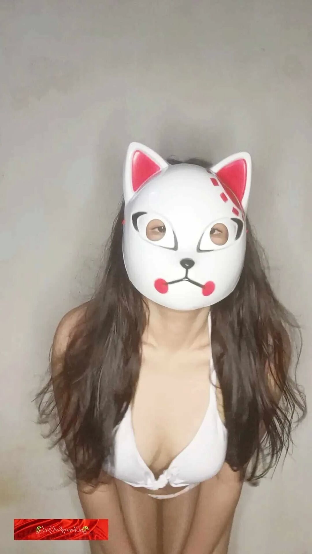 Me wearing my Cat Mask - 9 Pics