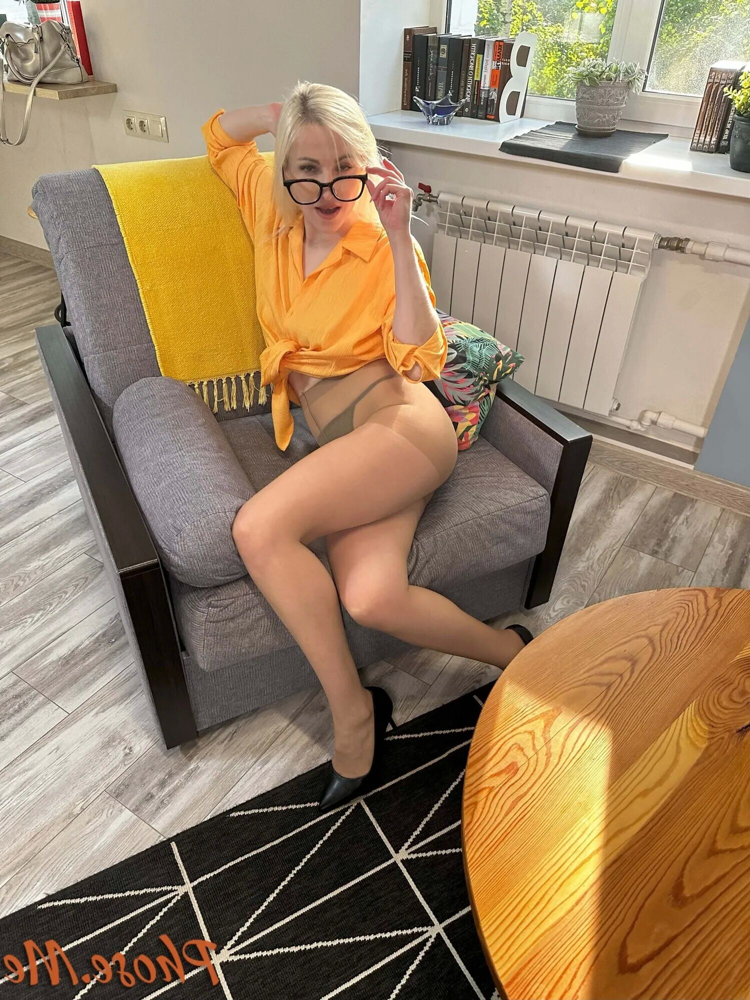 Sexy Blonde In Tan Pantyhose - 40 Pics