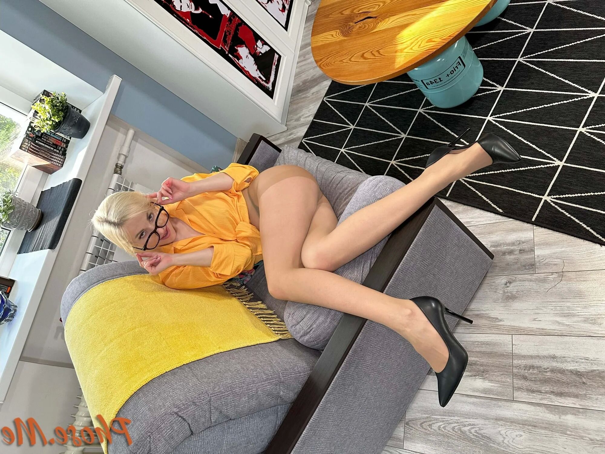 Sexy Blonde In Tan Pantyhose - 40 Pics