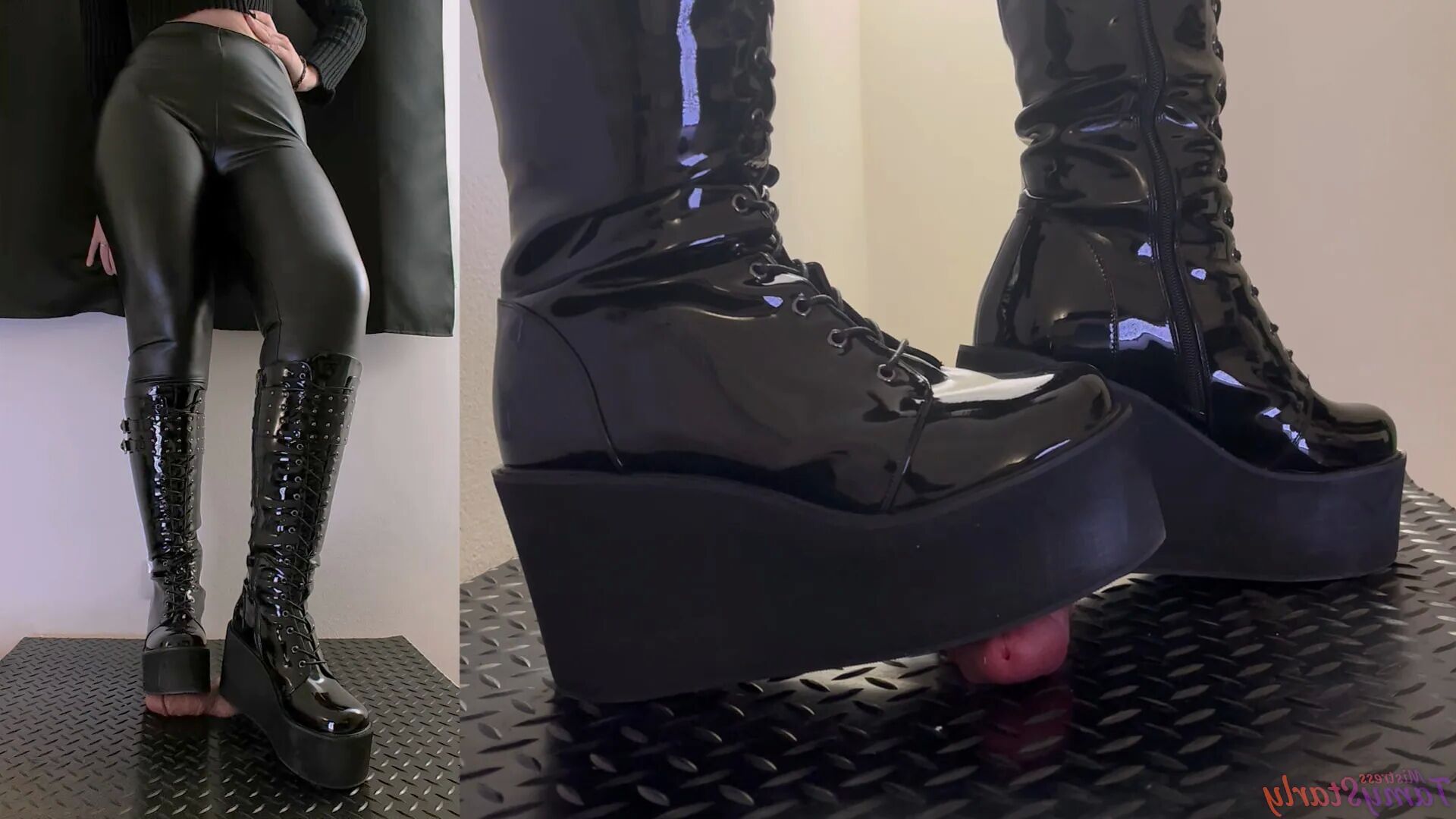 Painful Mistress Session in Heavy Chunky Platform Black CBT - 10 Pics
