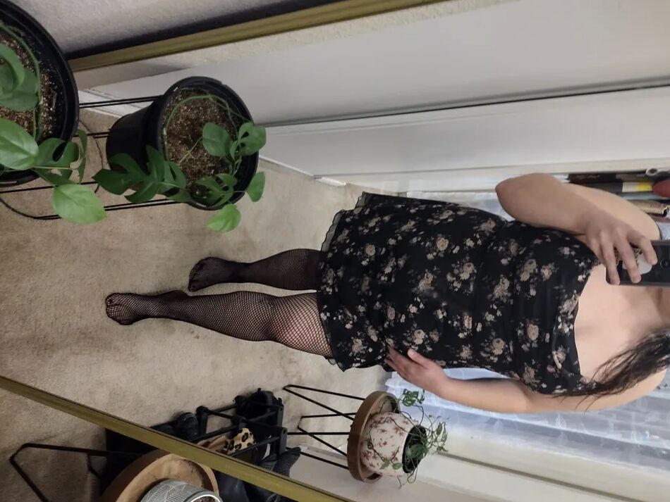 7 Pics Fishnets and a black dress
