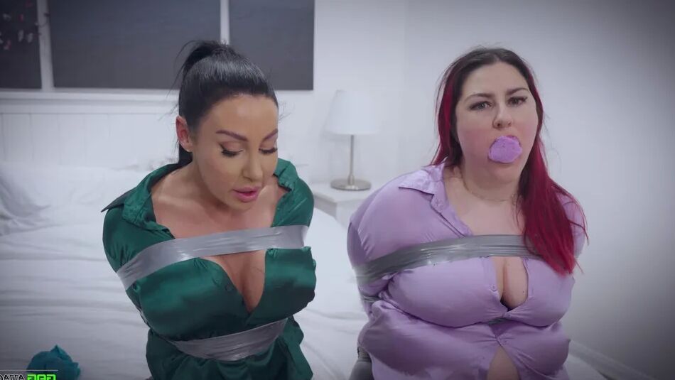 20 Pics Lacey & Mila - Double Cross in Bondage Tied & Tape Gagged