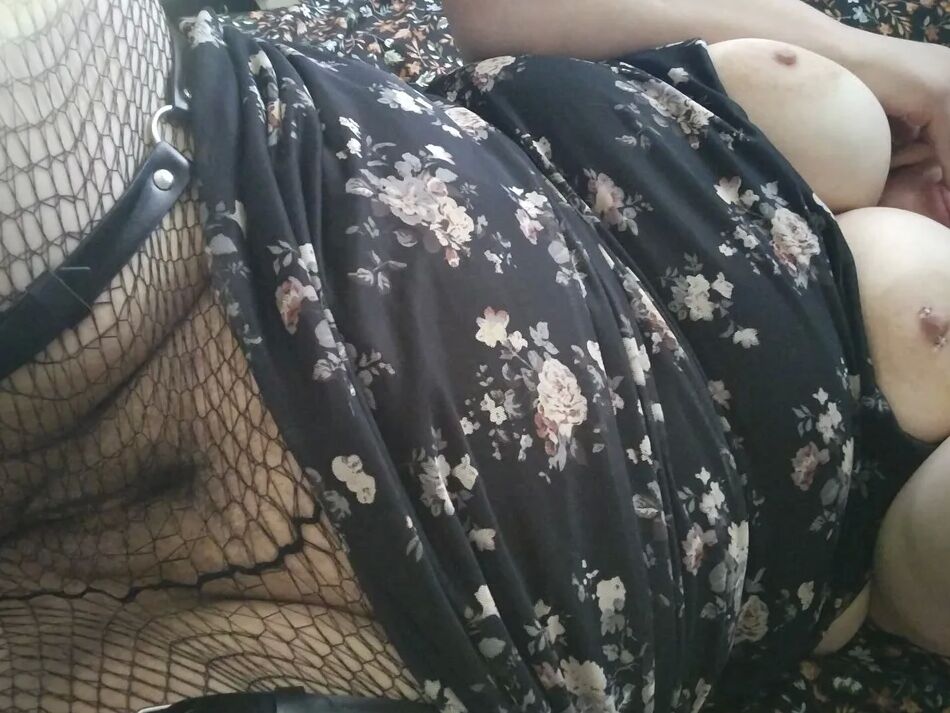 7 Pics Fishnets and a black dress