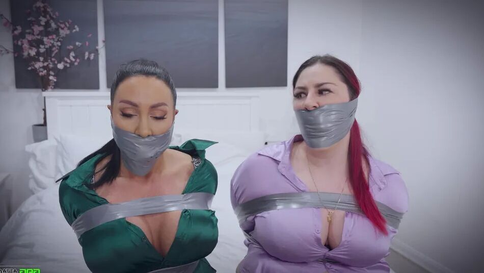 20 Pics Lacey & Mila - Double Cross in Bondage Tied & Tape Gagged