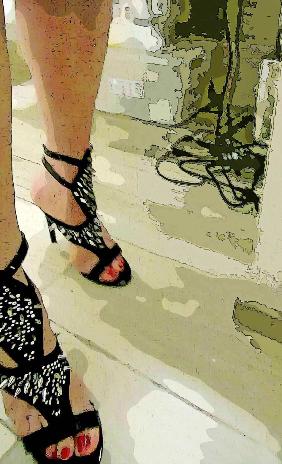 17 Pics her fetish high heels with silver peaks