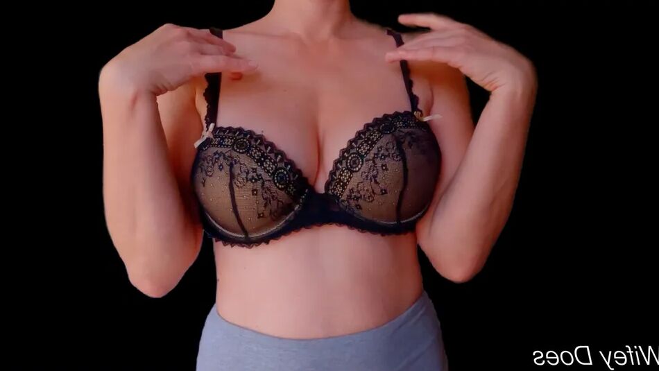 10 Pics Wife stuns in black lingerie bra