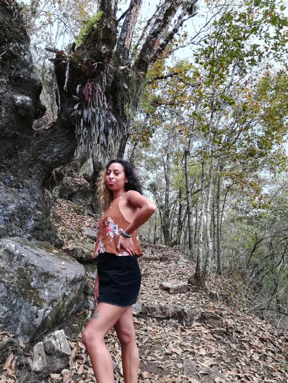 5 Pics a sexy walk in the woods just before being bad