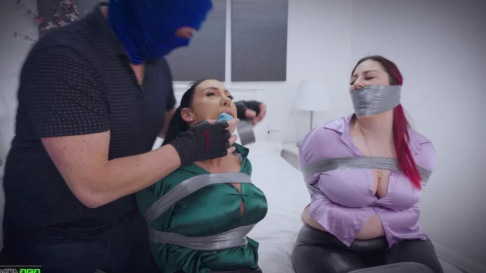 20 Pics Lacey & Mila - Double Cross in Bondage Tied & Tape Gagged