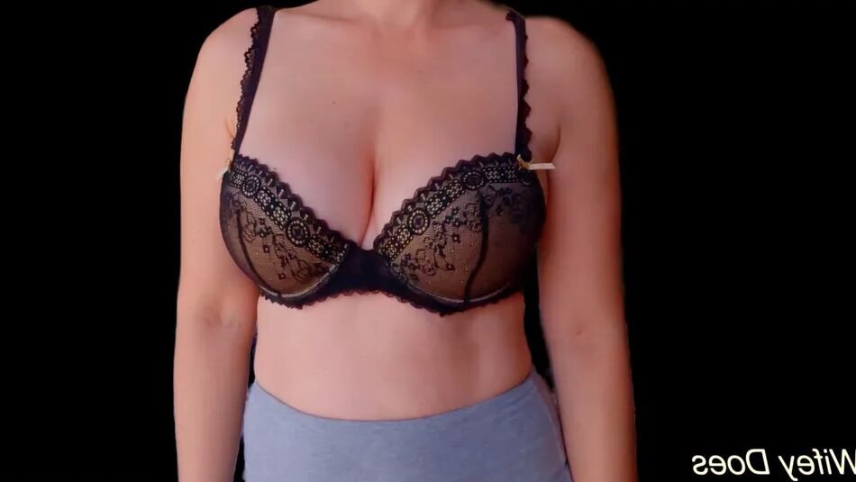 10 Pics Wife stuns in black lingerie bra