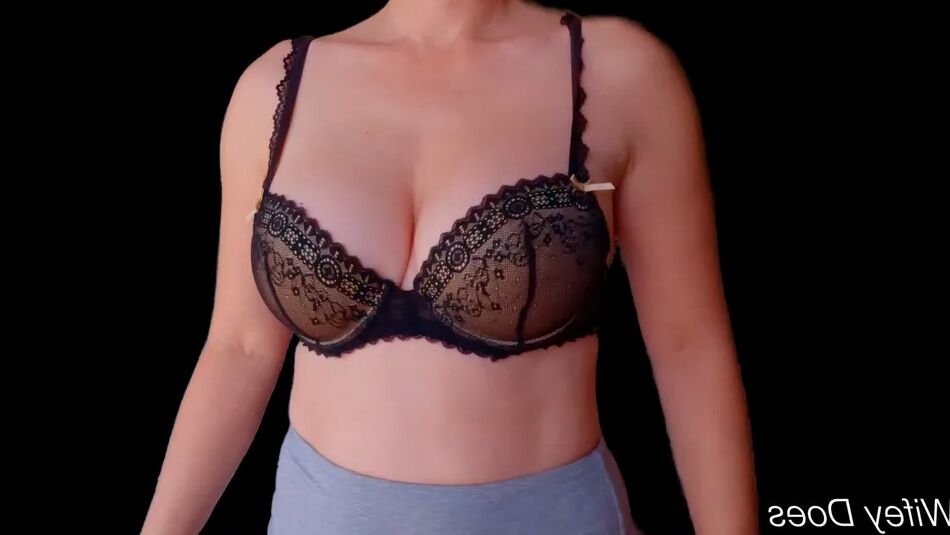 10 Pics Wife stuns in black lingerie bra