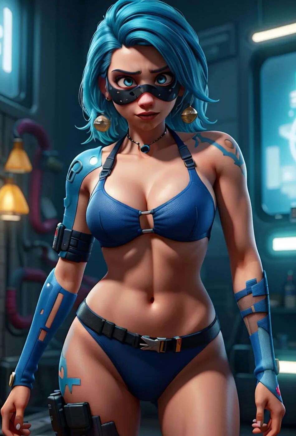 8 Pics cartoon cyberpunk women