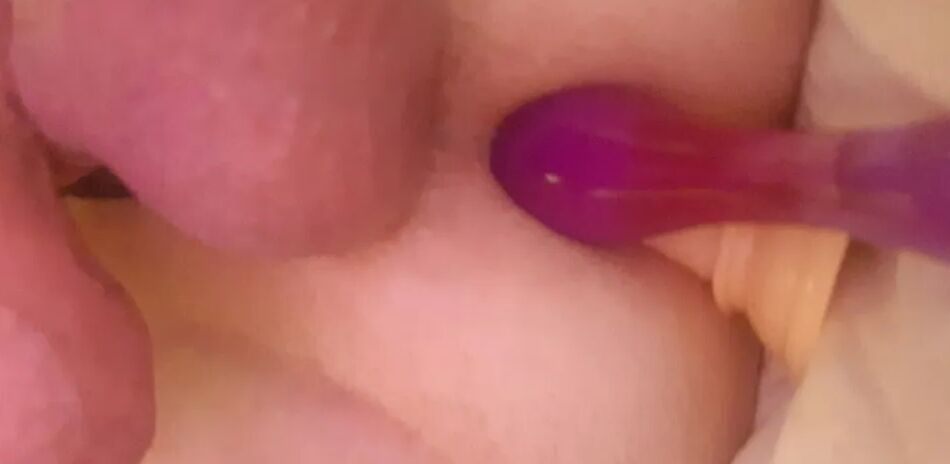 19 Pics my husband jerks off his cock with 2 dildos in his ass loves