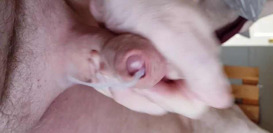 19 Pics my husband jerks off his cock with 2 dildos in his ass loves