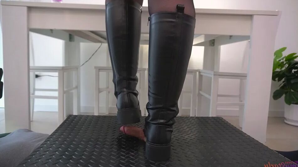 10 Pics Blasting Genitals in Black Riding Boots - Cock Crush
