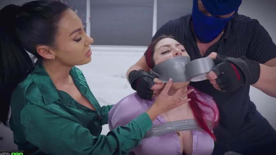 20 Pics Lacey & Mila - Double Cross in Bondage Tied & Tape Gagged
