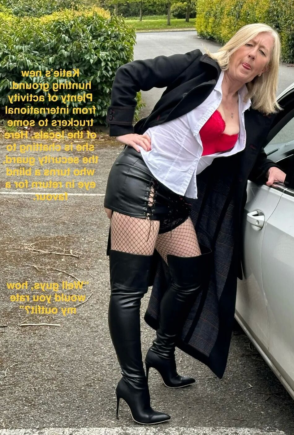 6 Pics Katie’s latest trucker’s cum dump