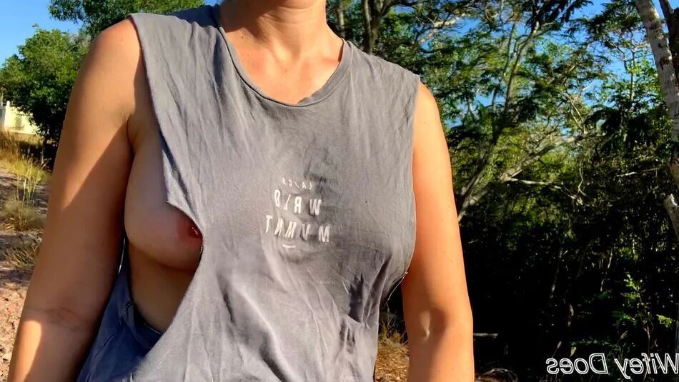 14 Pics Wifey struts her stuff in a ripped shirt
