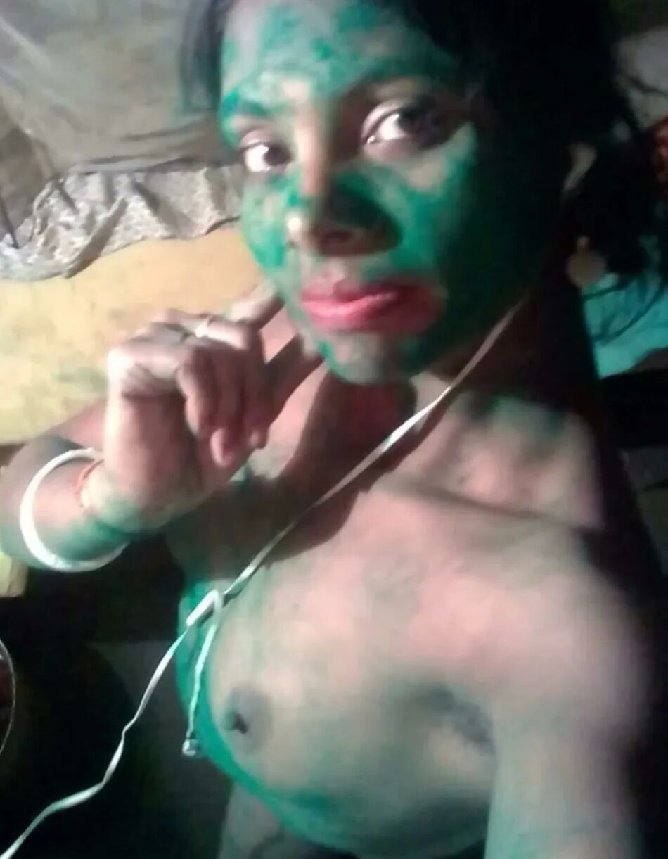 5 Pics Holi photo my sexi wife