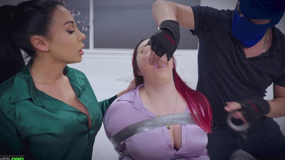 20 Pics Lacey & Mila - Double Cross in Bondage Tied & Tape Gagged